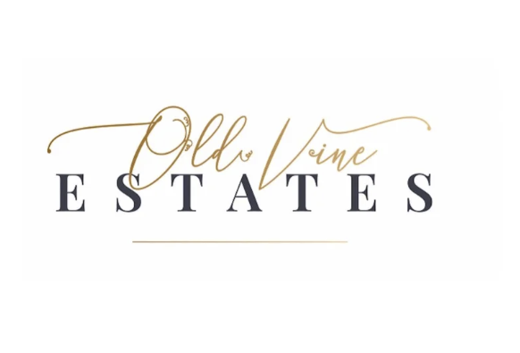 Logo for Old Vine Estates with elegant gold and black lettering.