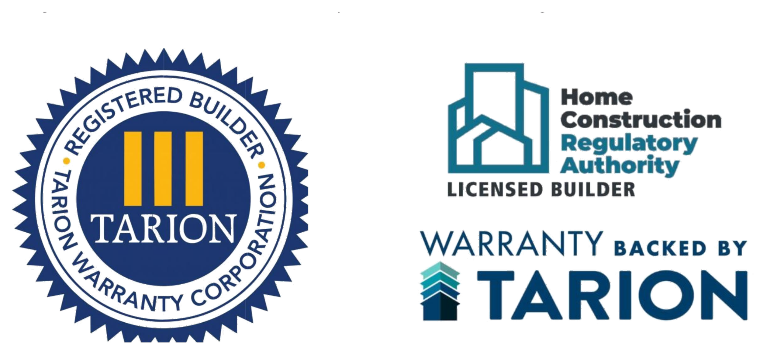 Tarion registered builder and HCRA licensed builder badges