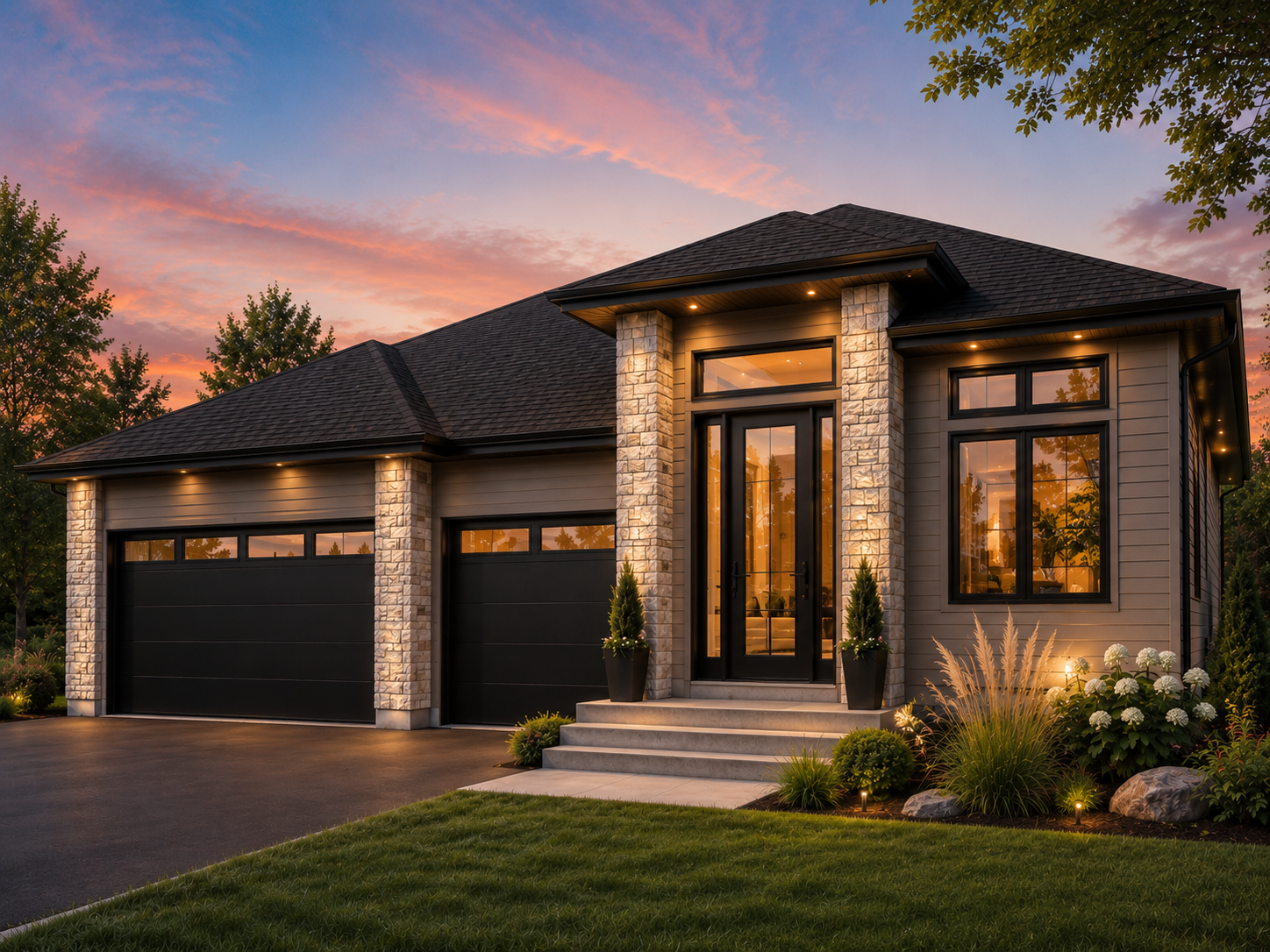 Rendering of a modern bungalow by County Homes