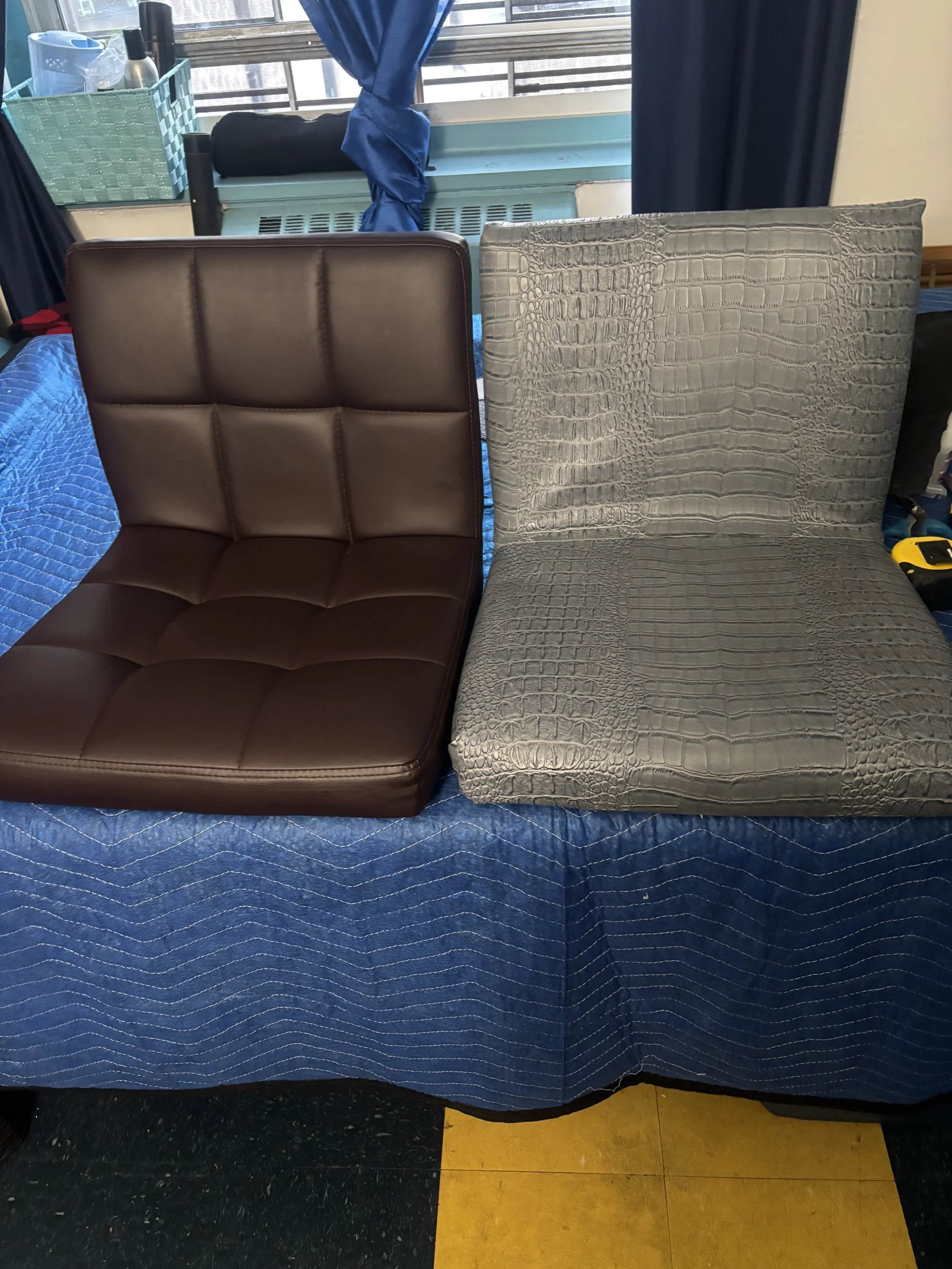 Stool Reupholstery - Before/After