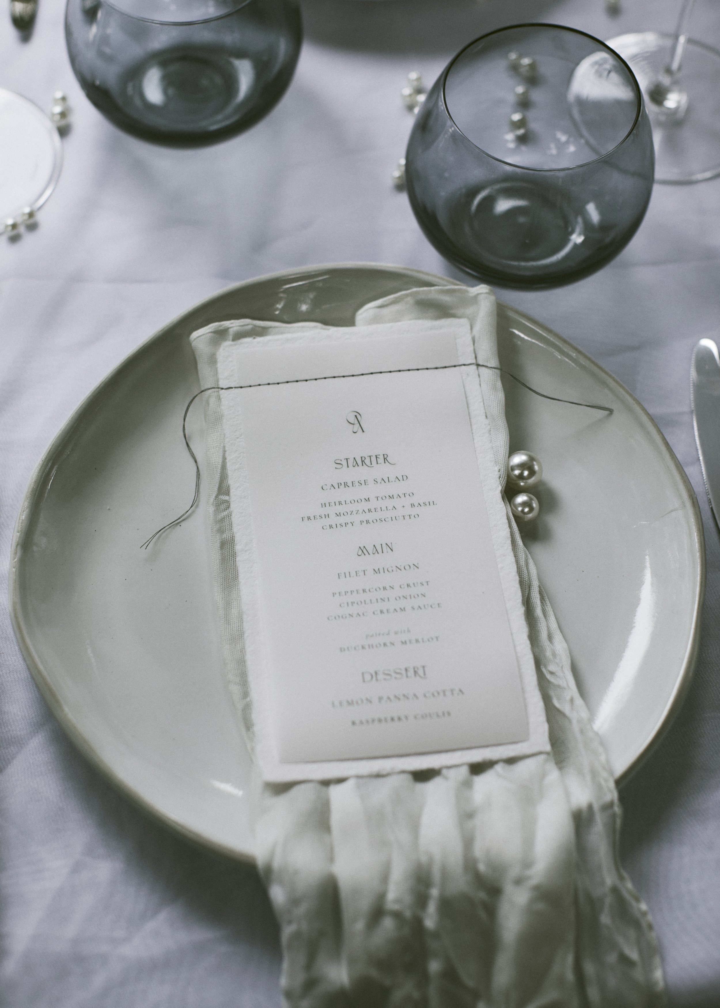 custom handmade paper and vellum wedding dinner menu New england, south carolina and beyond