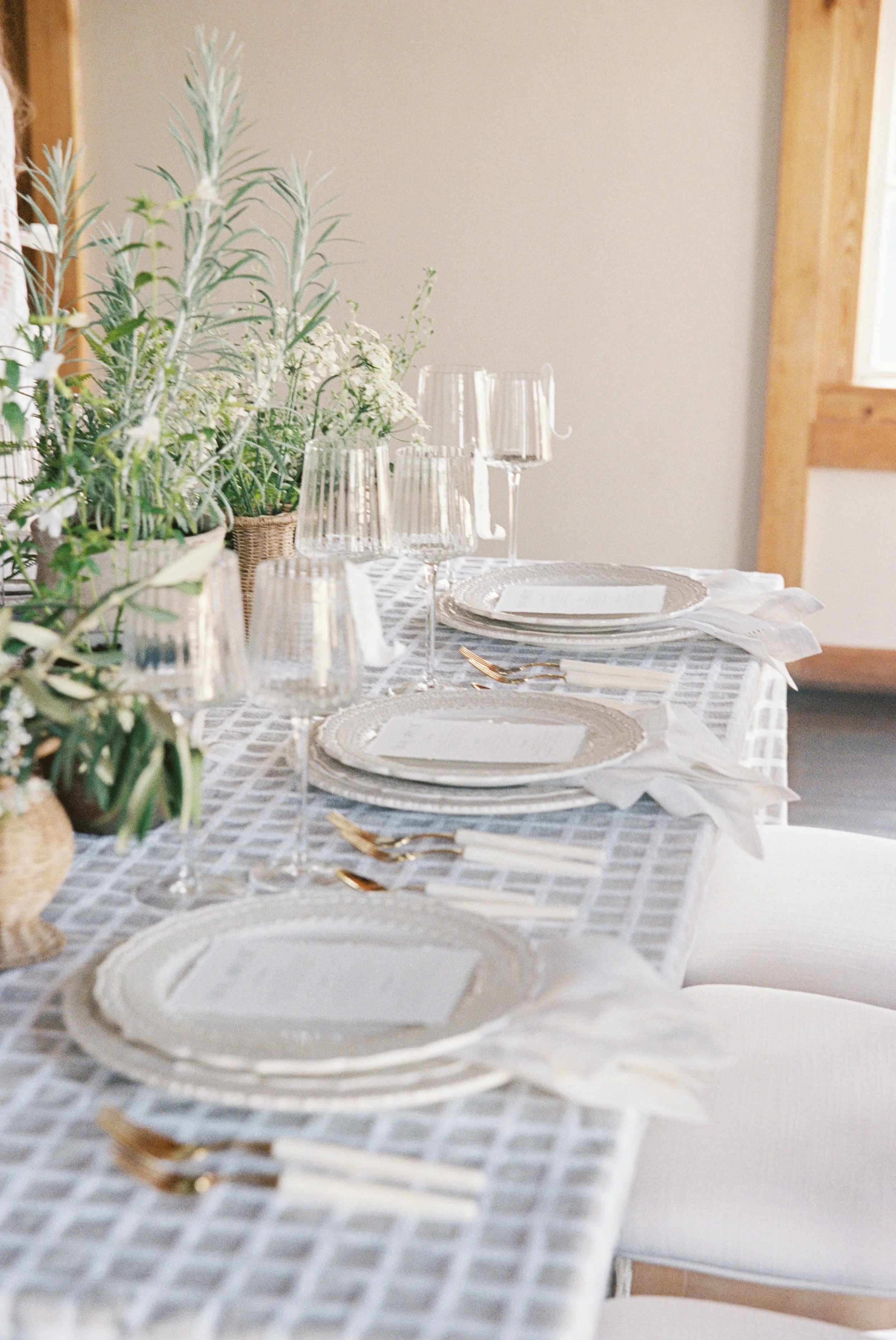 Luxury deckled-edge cotton modern typography dinner menus for wedding reception - The Evermore