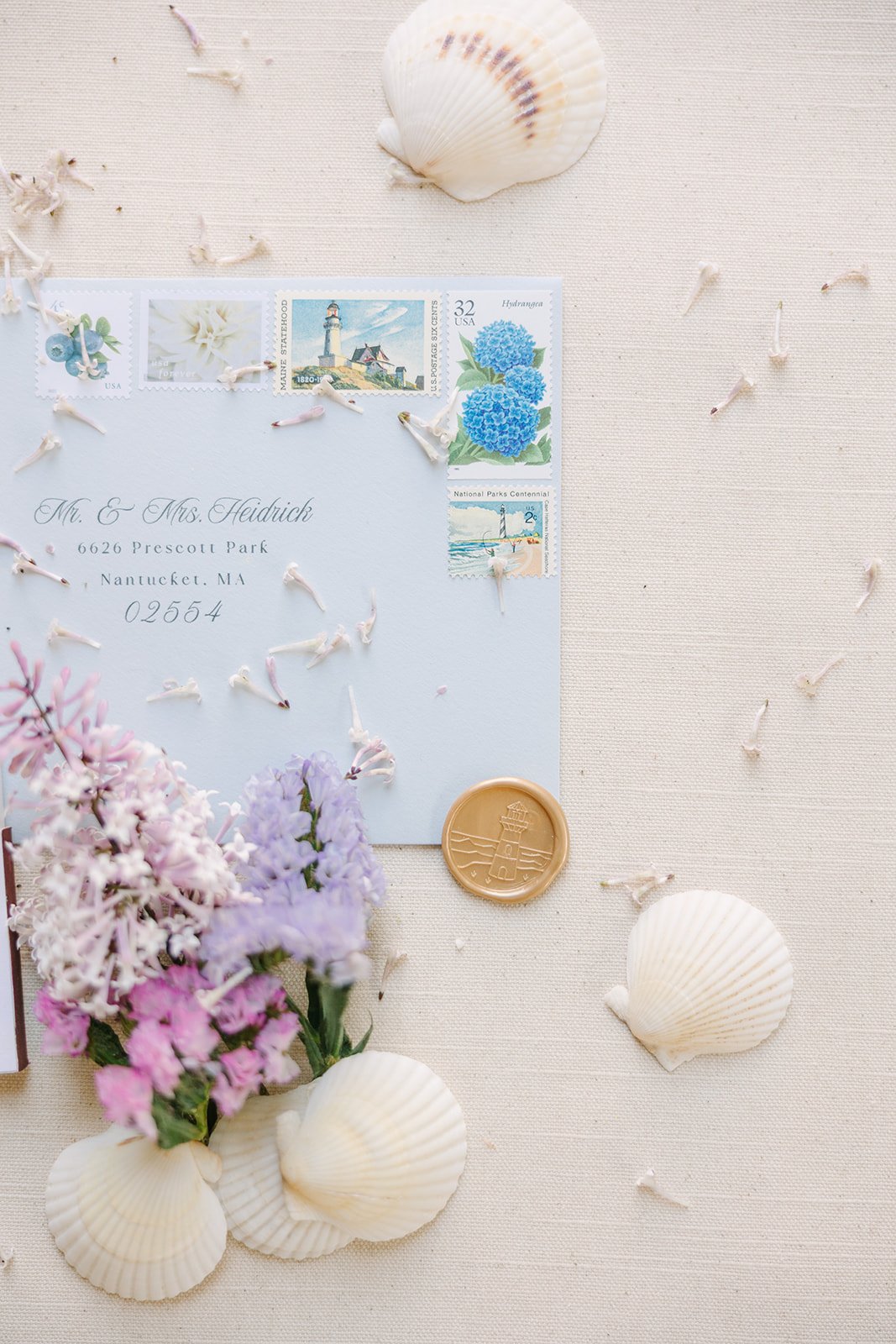 Bespoke keepsake invitation for a wedding at the Nantucket Hotel & Resort in Nantucket, MA