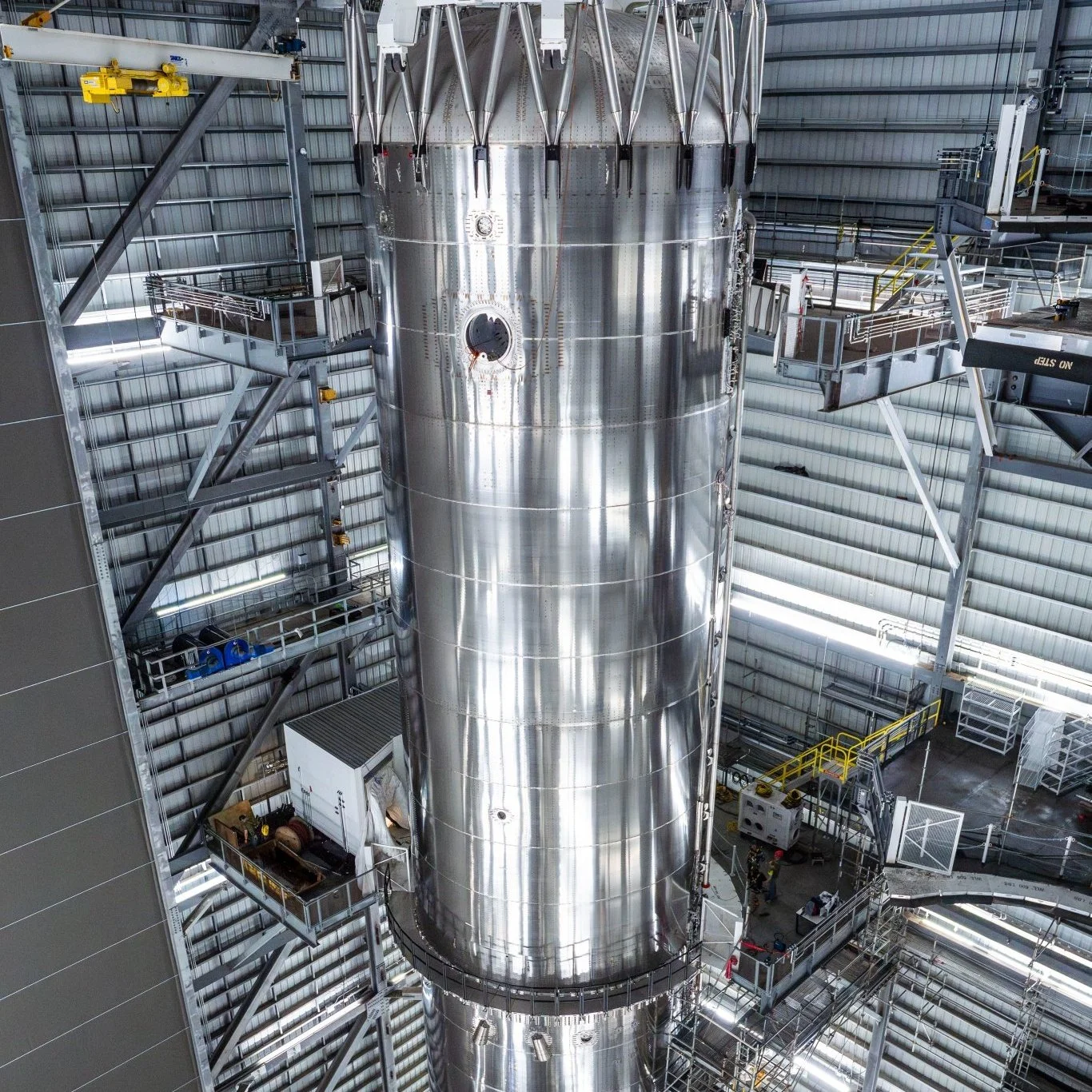 SpaceX Starship rocket inside manufacturing facility