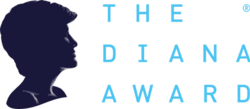 Silhouette of a woman's profile next to the text 'The Diana Award' in blue