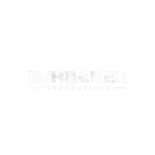 DJ H&ACKER PRODUCTIONS logo on a black background with white text.