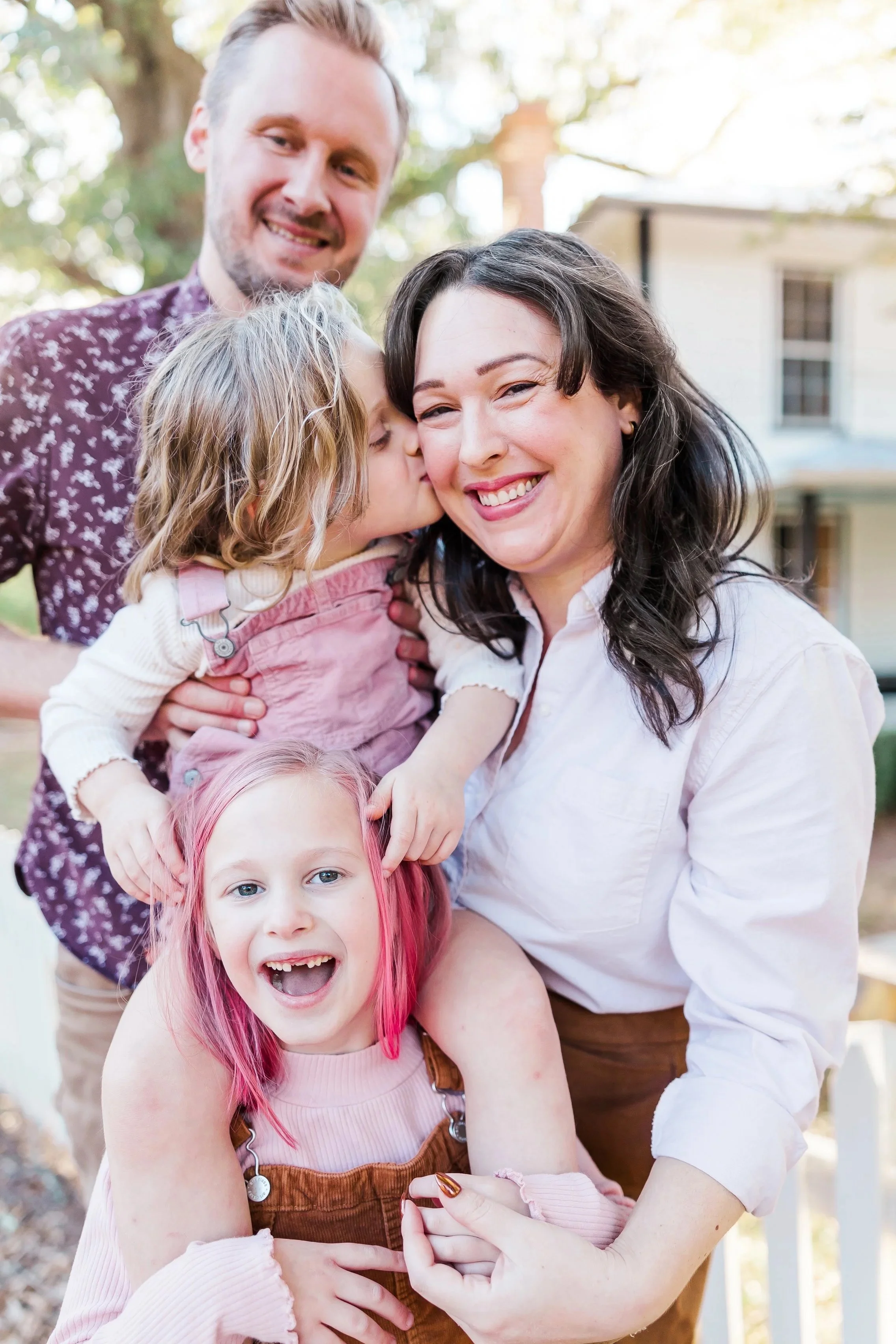 Natalie Bent Kitaif, candidate for Durham School Board (Board of Education), District 2, with her husband Ryan and their daughters.