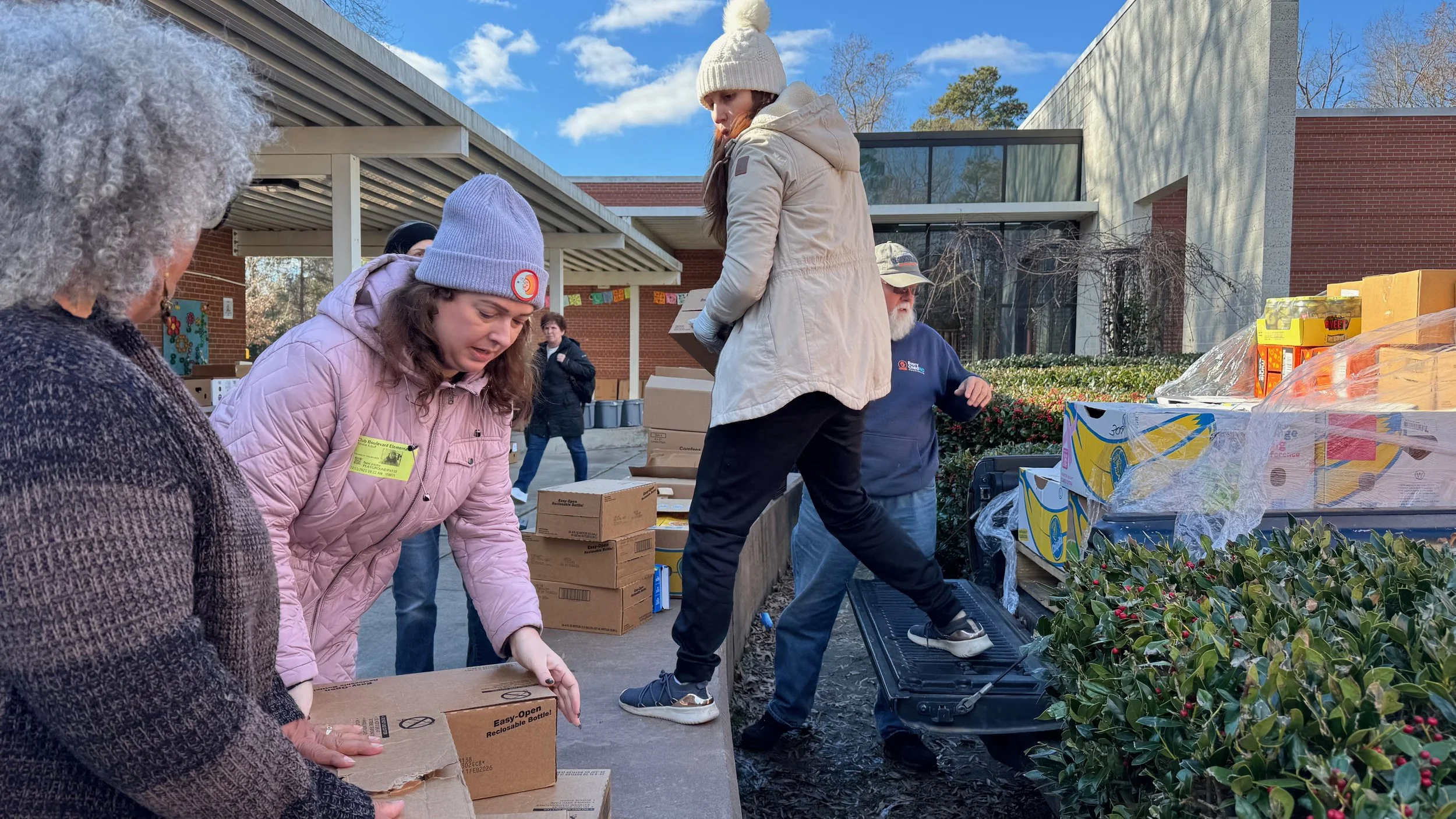 Natalie Bent Kitaif organizes supplies as part of her Club Elementary parent organizing