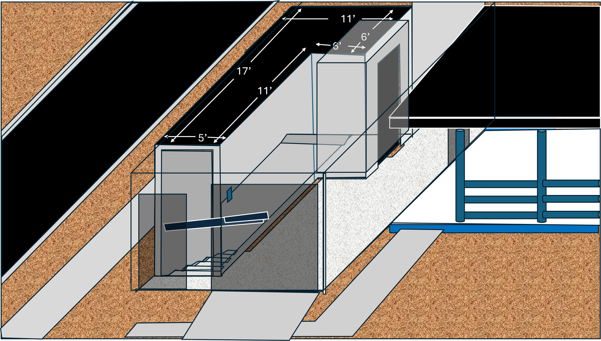 2 bedroom-1 bath 2,371 Garage and Stair.png