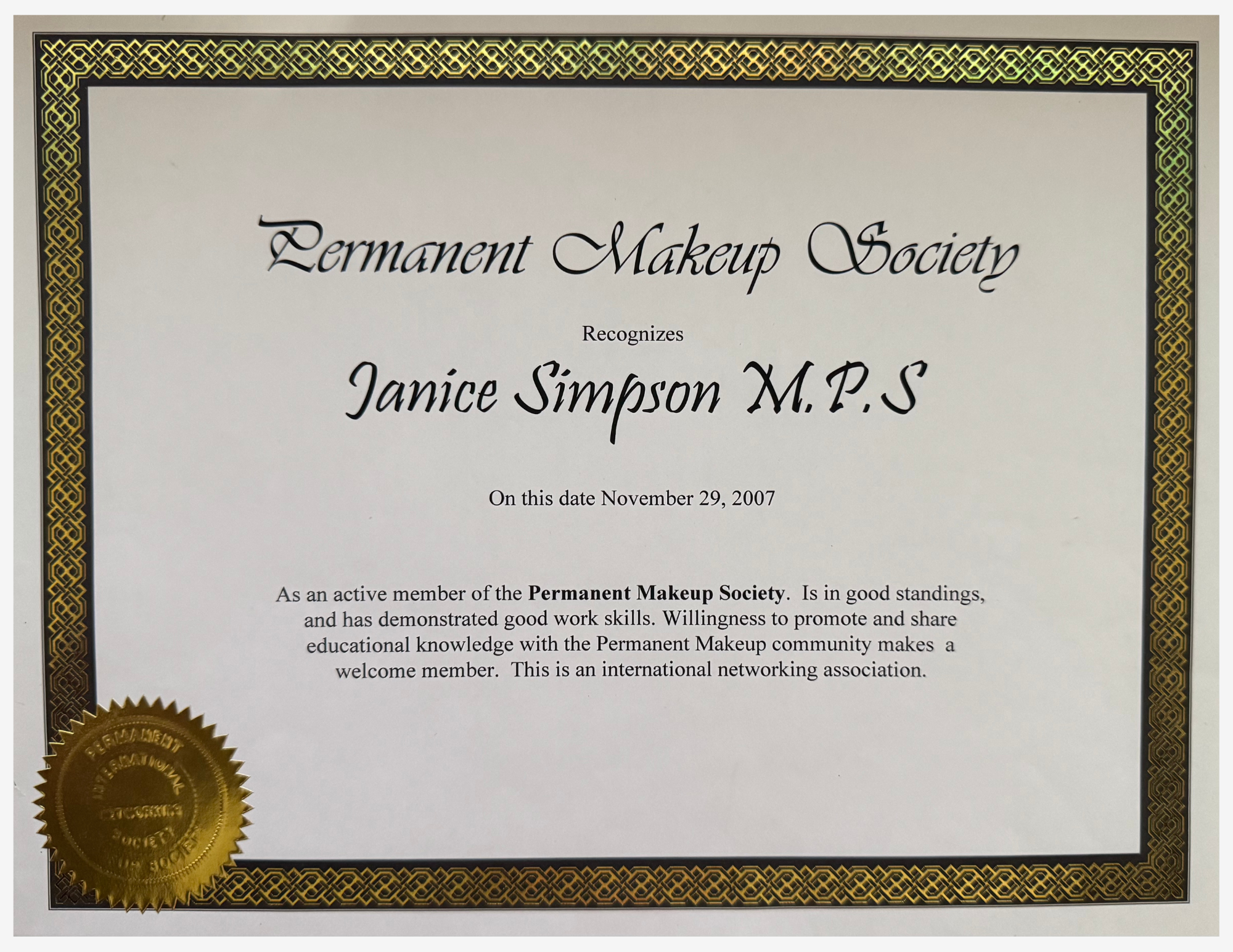Janice Simpson Permanent Makeup Society