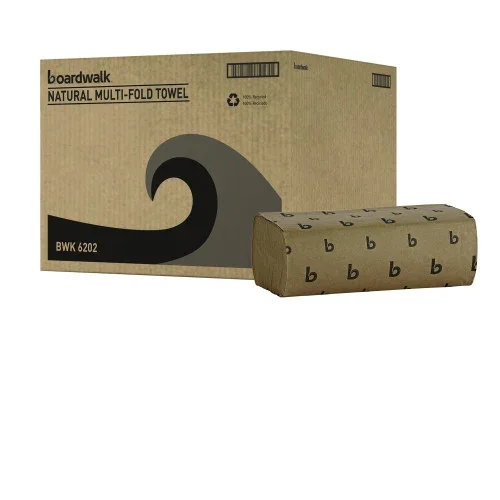 Boardwalk® Multifold Paper Towels, 1-Ply, Brown, 4000 Towels (BWK6202)