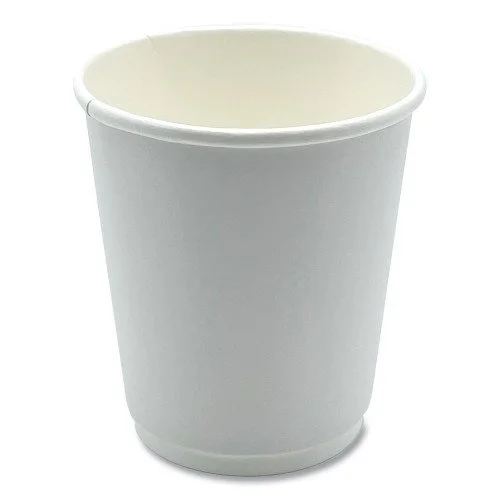 Paper Hot Cups, Double-Walled, 8 oz, White, 500/Carton (WTDDW8HCUP)