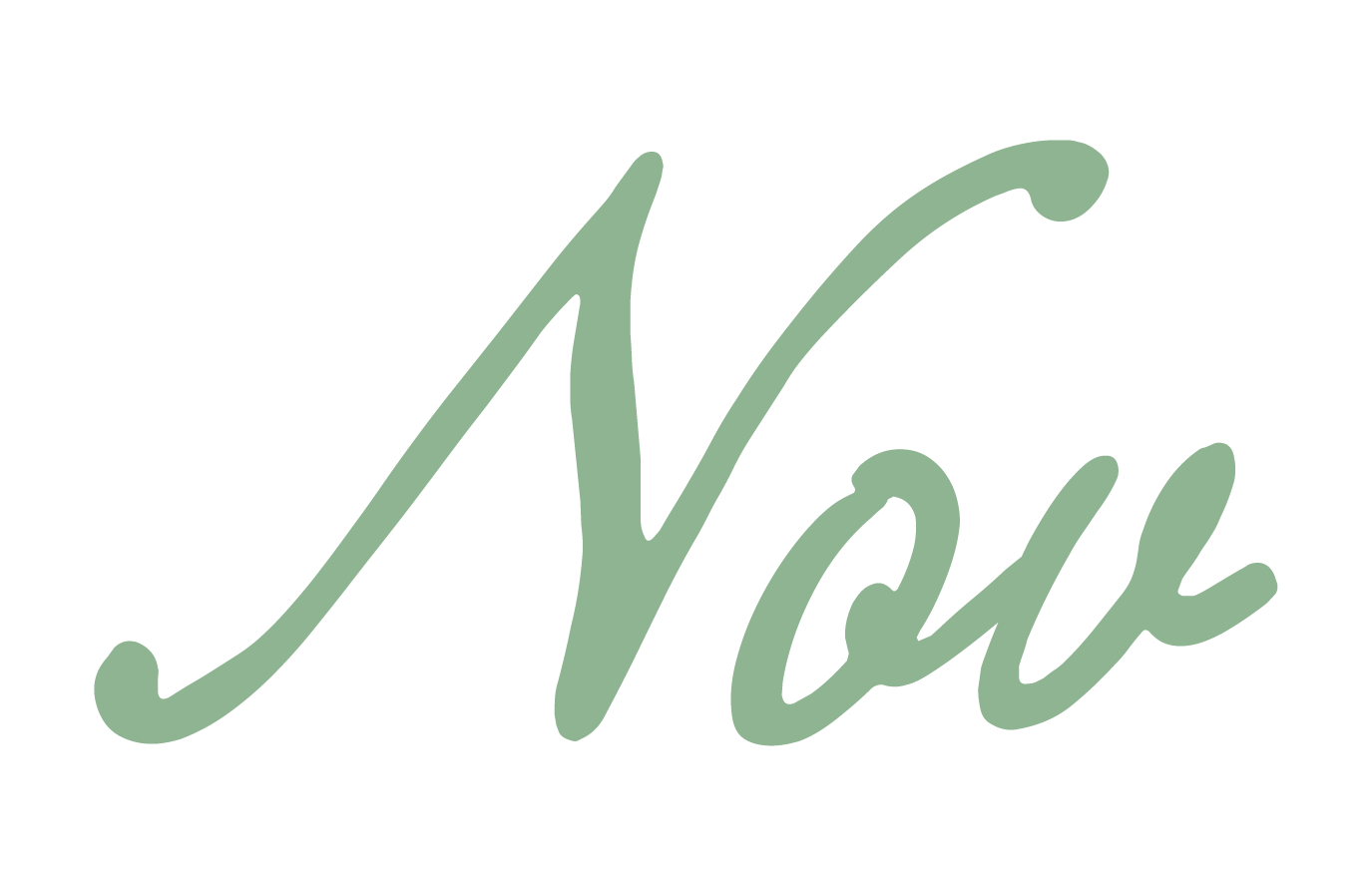 The word "Love" written in elegant, mint green cursive font.