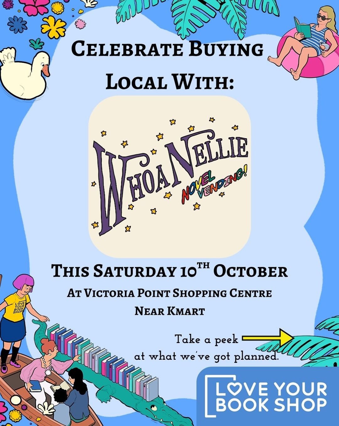 Will we see you there on Saturday? 👋💖🐌📚 
We will have a bunch of great books for sale plus gifts and trinkets from:
@odd.hand.co 
@rodeo.embroidery 
@shellflowerstore 
@honeybluelane 
@meltdownstudioau 
@halo.amour 
@enchantedtalesandink 
@mypape