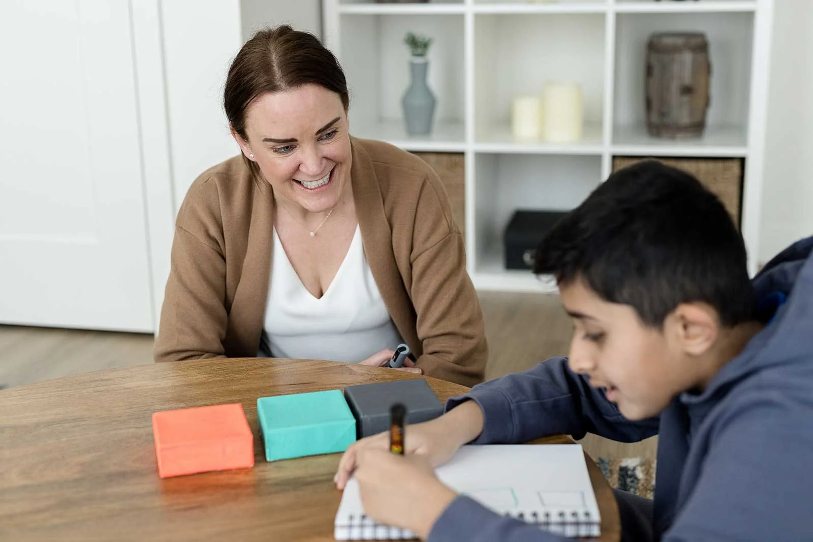 Child practicing planning and focus skills during executive functioning therapy at Ten Child Psychology in Calgary