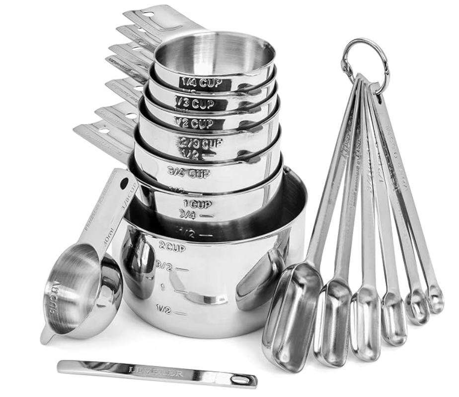 Stainless Steel Measuring Cups and Spoons Set