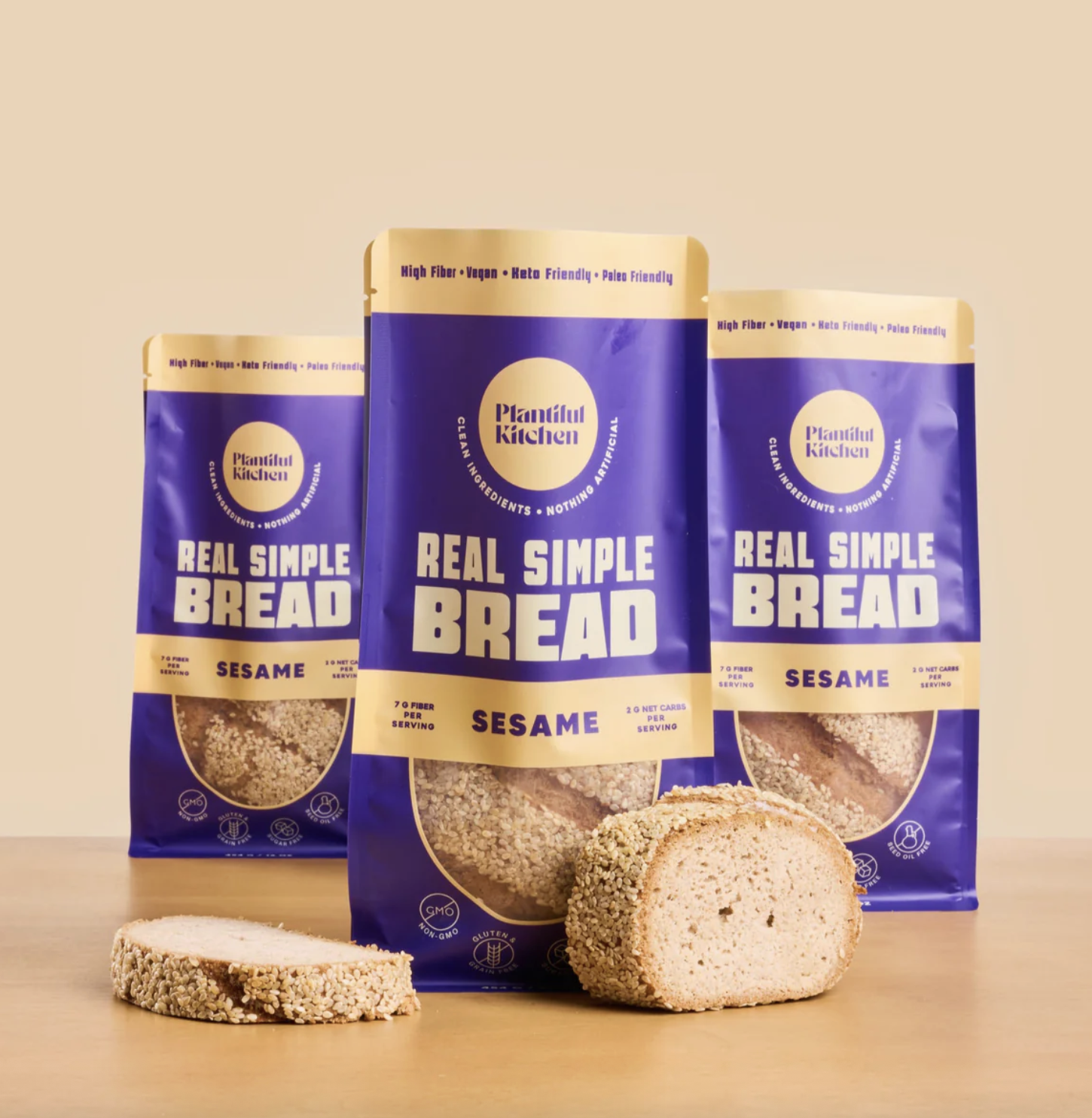 Gluten-Free Sesame Bread
Brand: Plantiful Kitchen
Mostly organic ingredients 