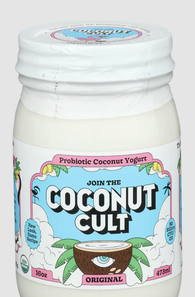 Vegan Coconut Yogurt in Plain
Brand: Coconut Cult
Organic, Vegan, Probiotics + Prebiotics