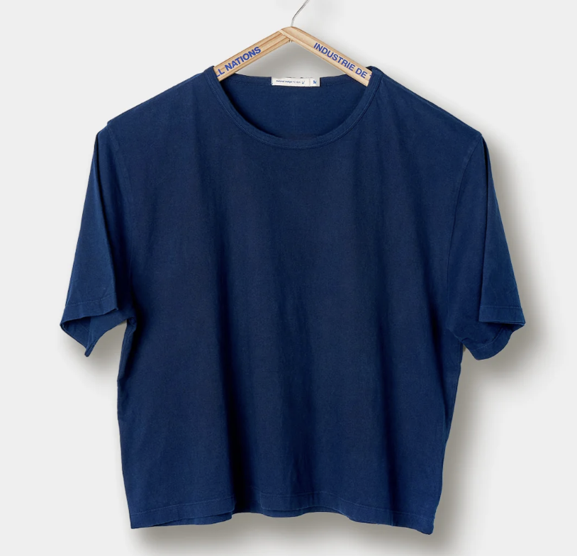 Clean Cropped T-Shirt
-- Brand: Industry of All Nations
100% Organic Cotton, Fermented Natural Indigo Dye