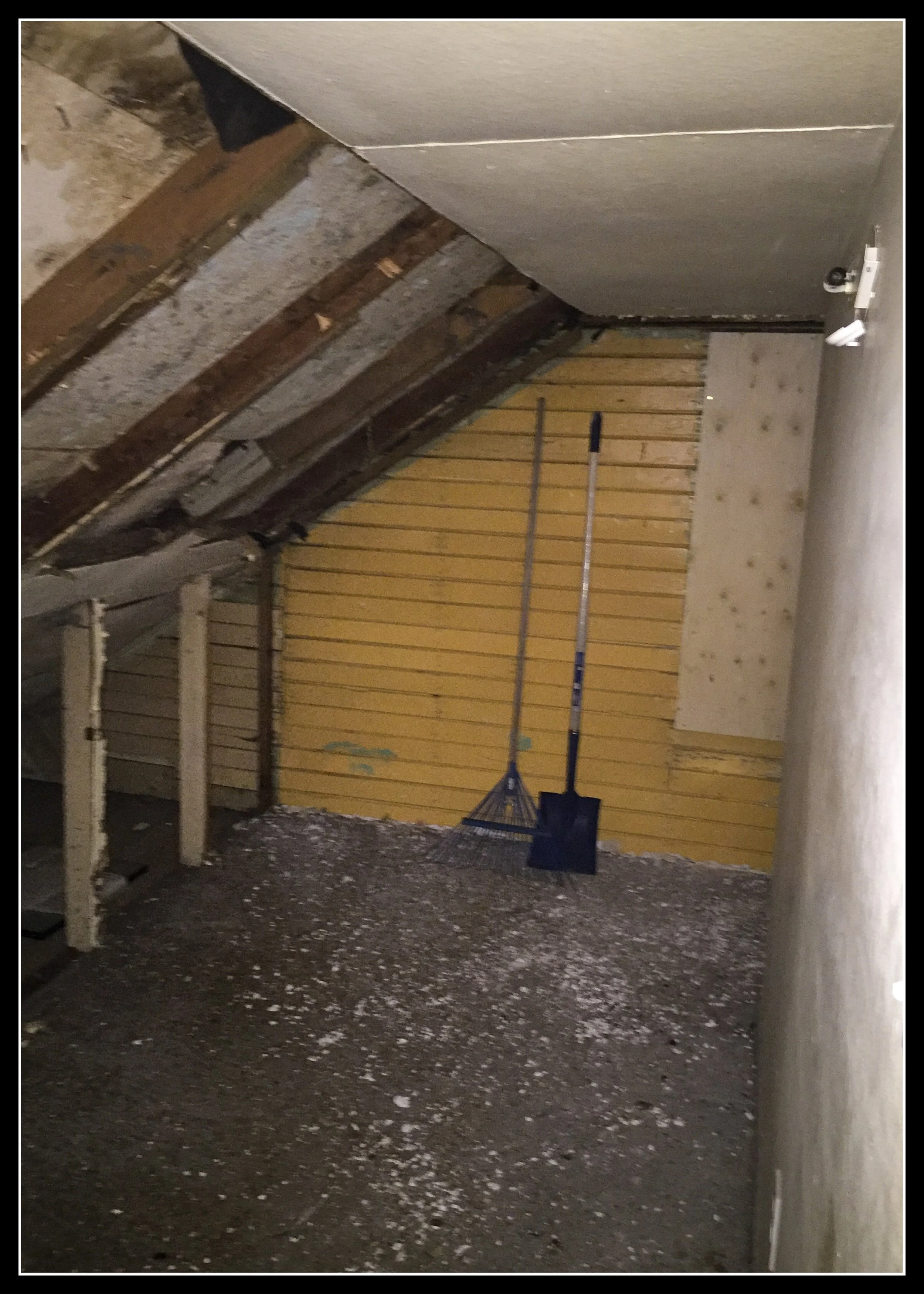 Bead board on end wall
