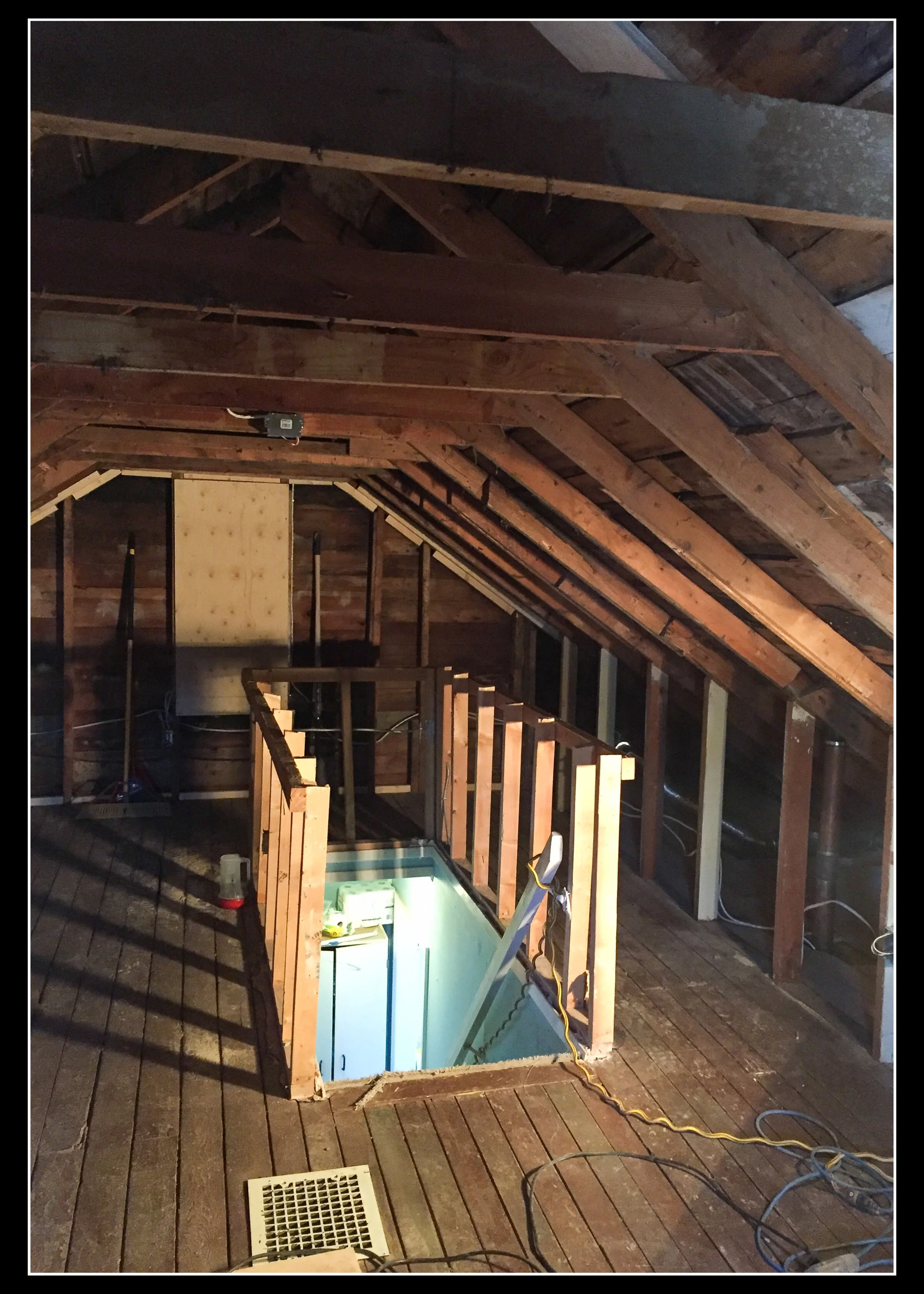 Opposite wall and stair well