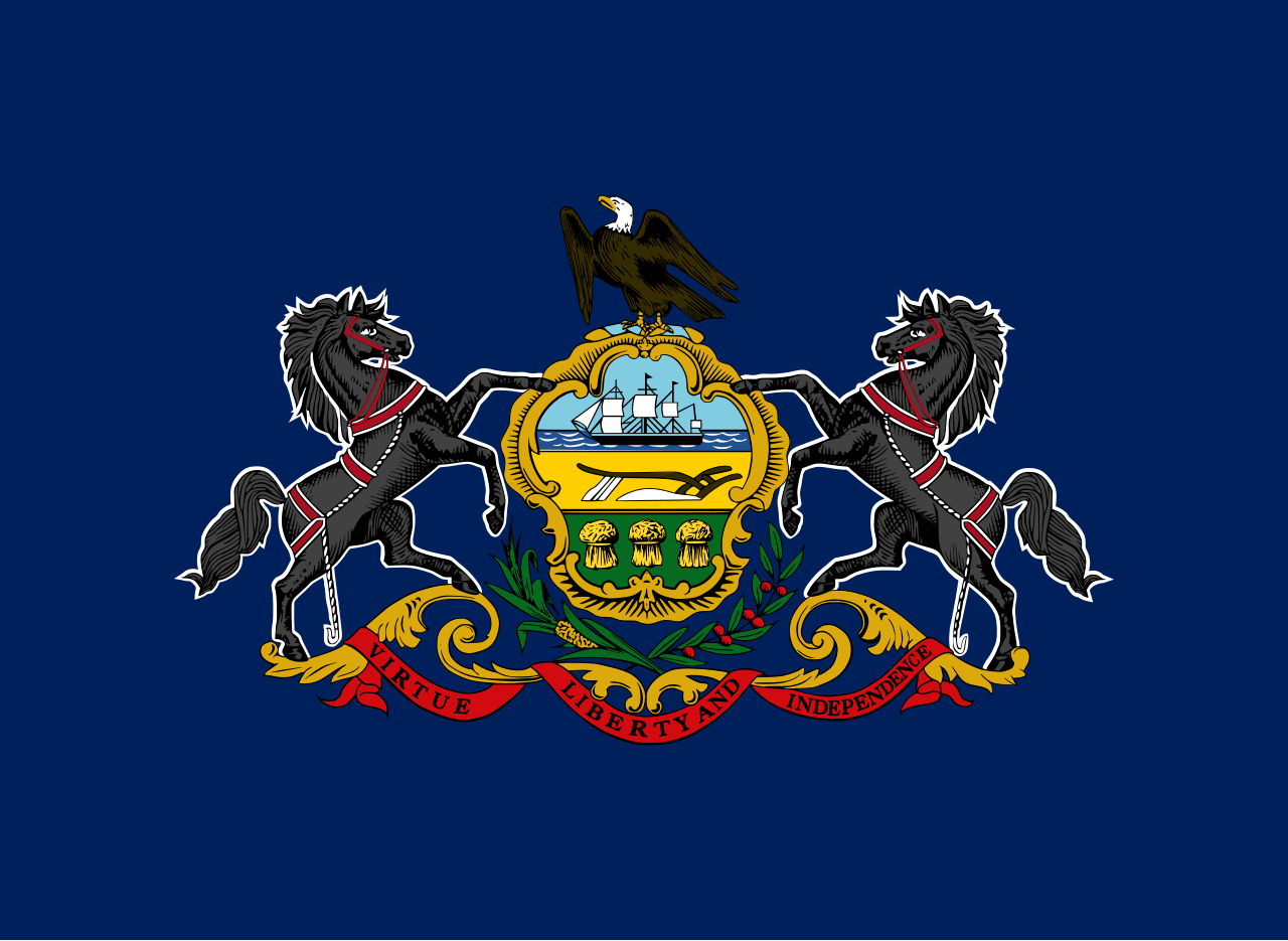 Pennsylvania state flag representing Remote Online Notary services in Pennsylvania