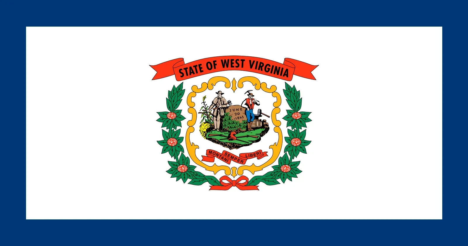 West Virginia state flag representing Remote Online Notary services in West Virginia