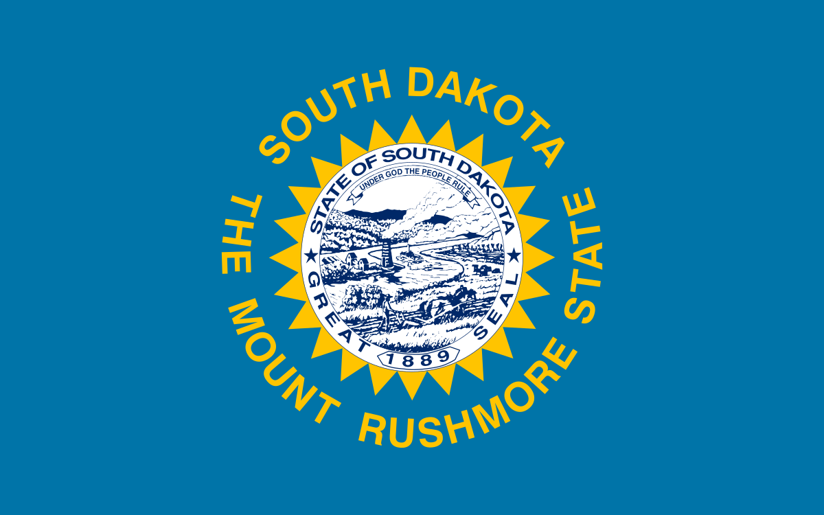 South Dakota state flag representing Remote Online Notary services in South Dakota