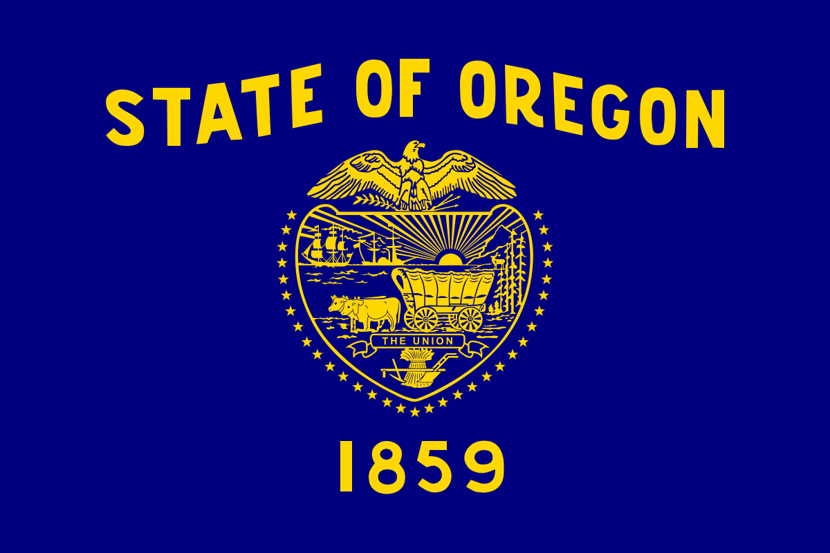 Oregon state flag representing Remote Online Notary services in Oregon