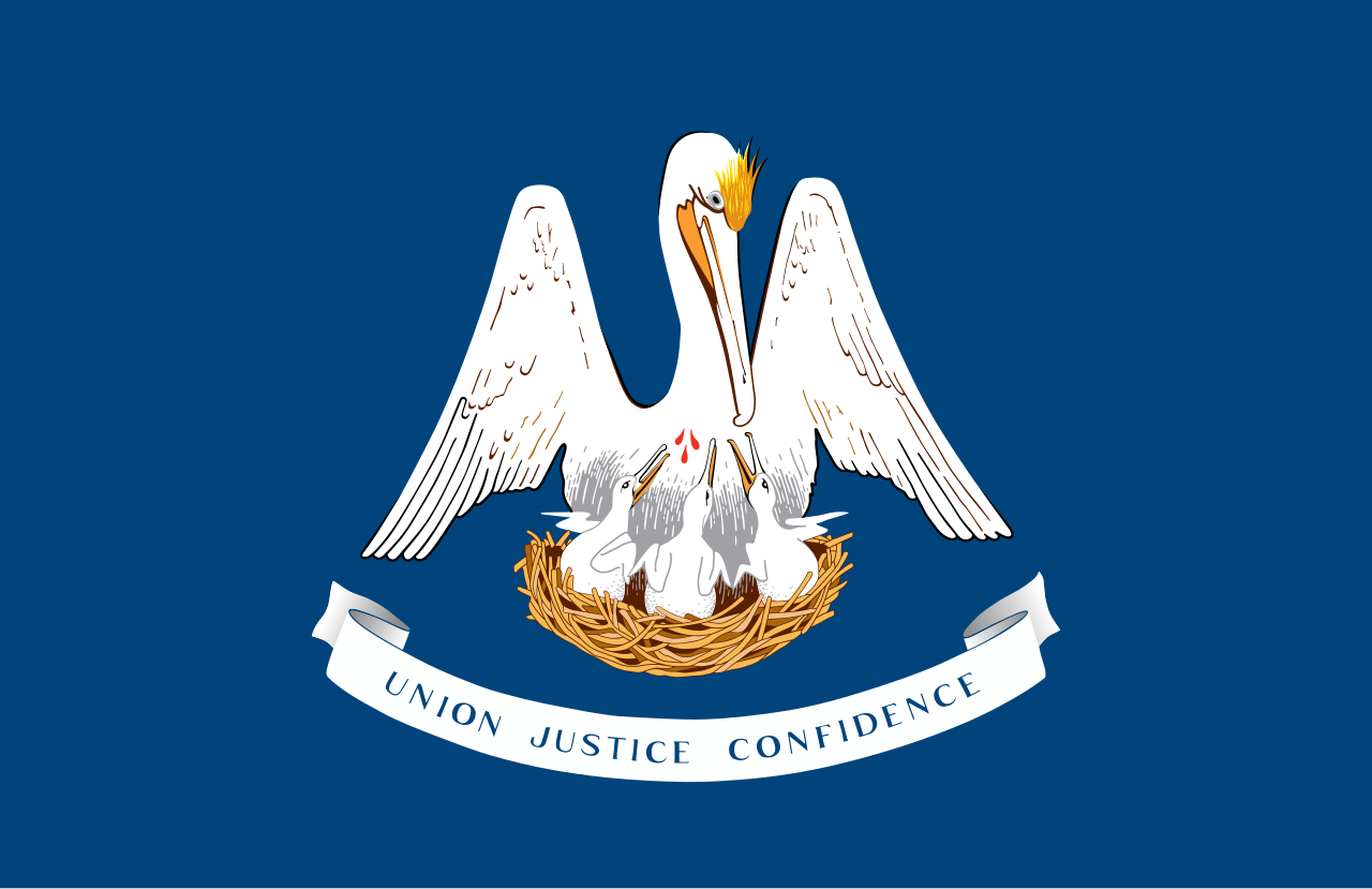 Louisiana state flag representing Remote Online Notary services in Louisiana