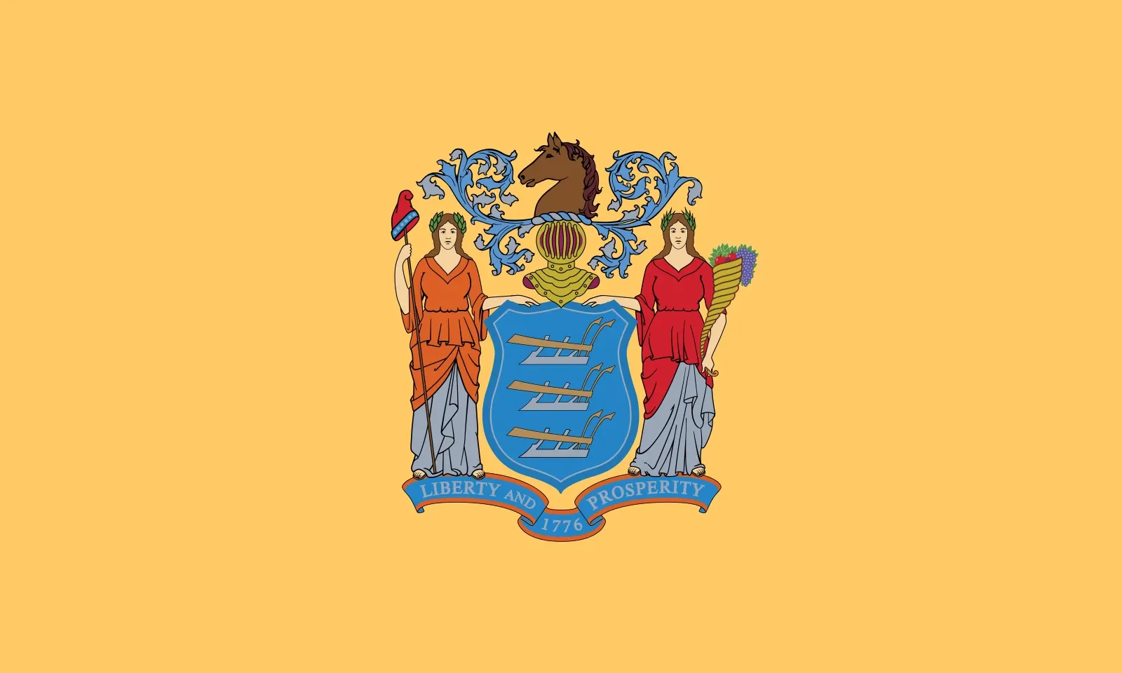 New Jersey state flag representing Remote Online Notary services in New Jersey