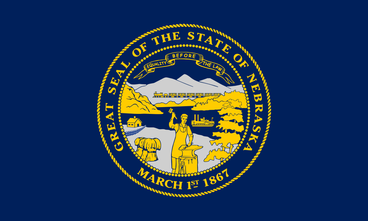 Nebraska state flag representing Remote Online Notary services in Nebraska