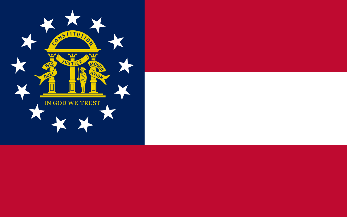 Georgia state flag representing Remote Online Notary services in Georgia
