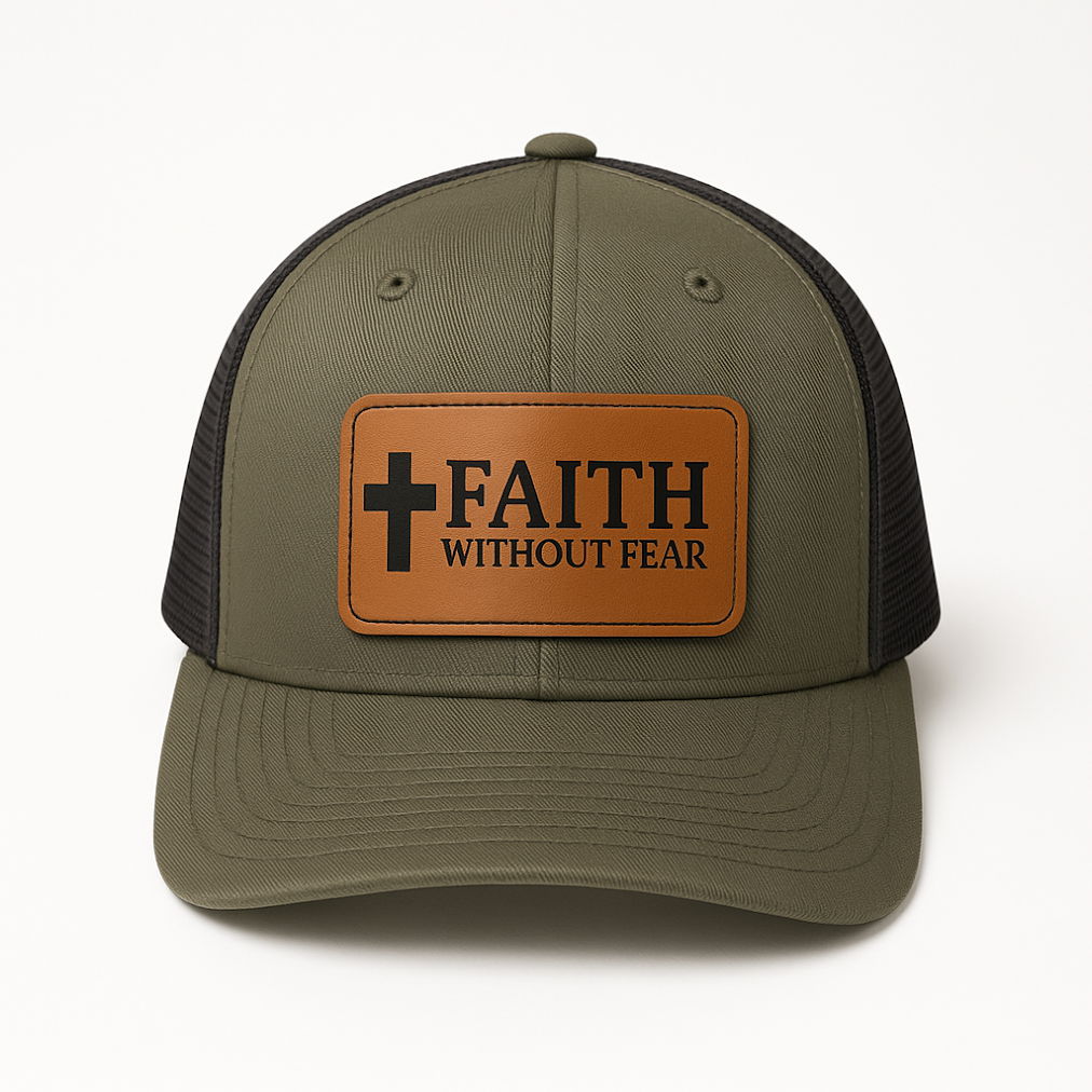 Gray Leather Patch Signature Hat