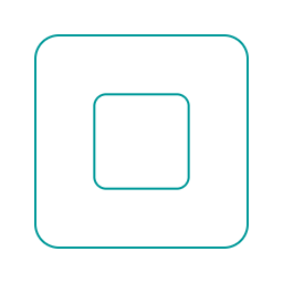 Simple line drawing of a square with a smaller square inside it.
