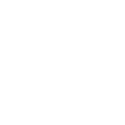 White outline of a play button on a black background.