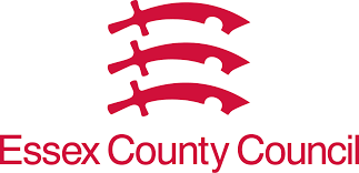 Essex County Council logo with three stylized red swords and text.