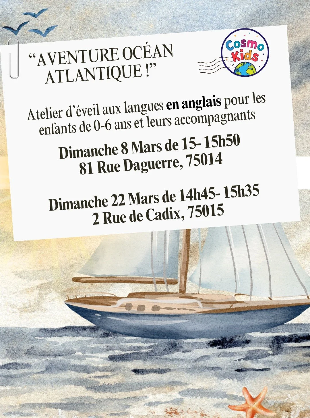 🌊 Mes derniers ateliers avant b&eacute;b&eacute; ! 🌊🤰

Je m'&eacute;clipse bient&ocirc;t en pause maternit&eacute;, mais avant, je vous emm&egrave;ne pour une ultime aventure &agrave; travers l'Atlantique ! ⚓✨

Au programme :

🏖️ Bretagne : Explo