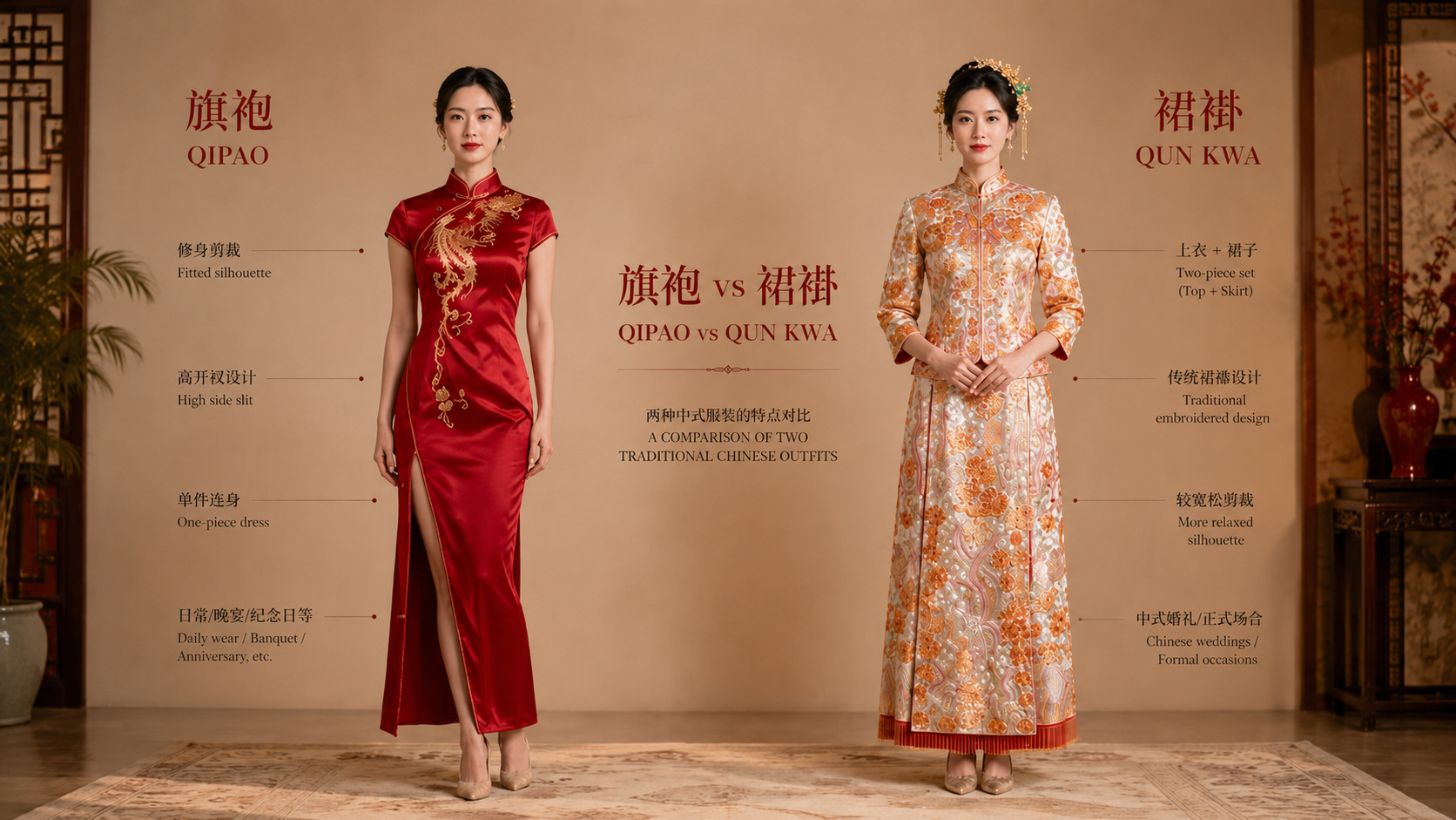Kua vs. Qipao: Which Chinese Wedding Dress Feels Right for Your Wedding Day?