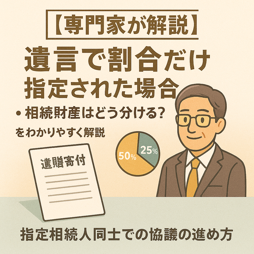 【専門家が解説】遺言書で割合だけ指定された場合、相続財産はどう分ける？｜指定相続人同士での協議の進め方
