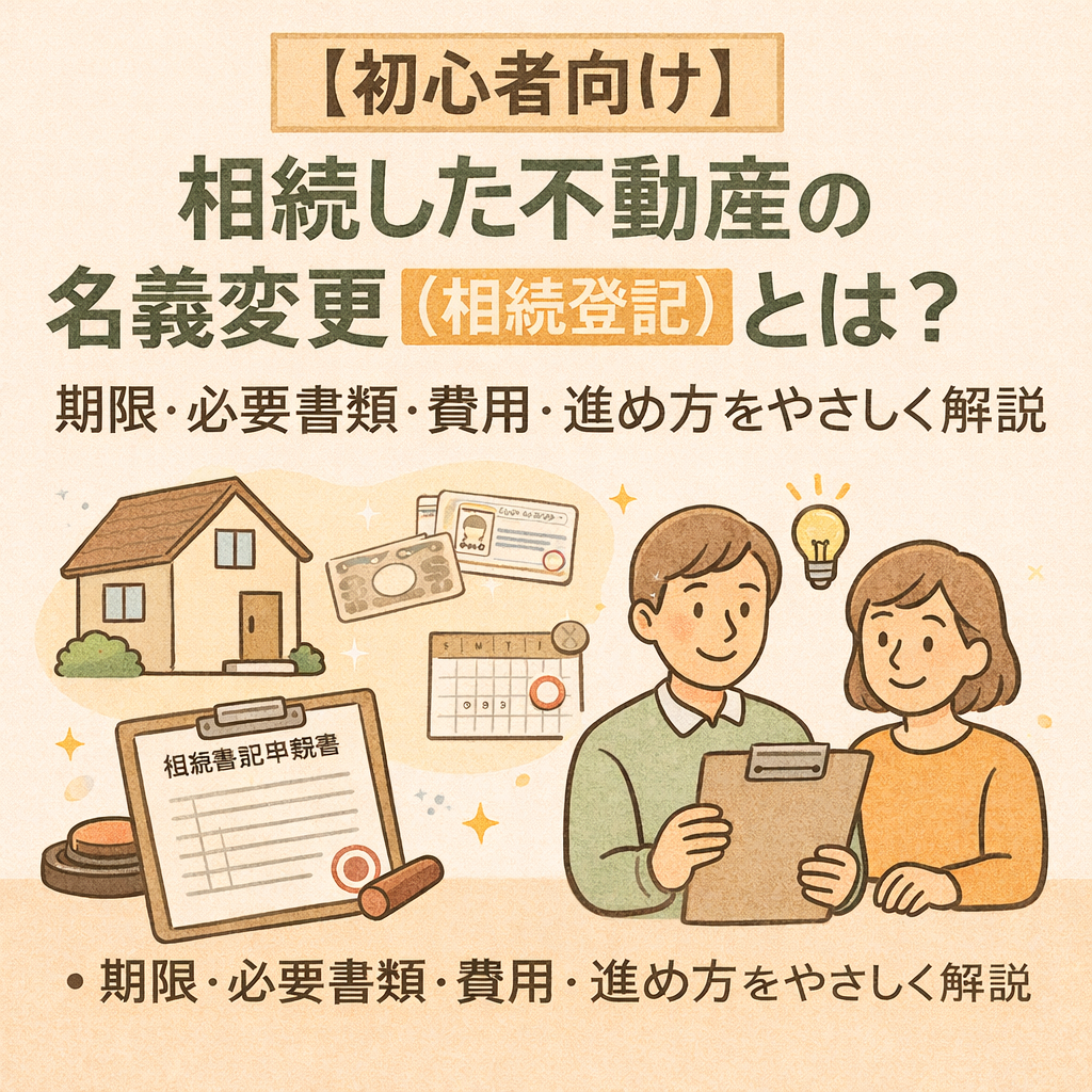 【初心者向け】相続した不動産の名義変更（相続登記）とは？期限・必要書類・費用・進め方をやさしく解説