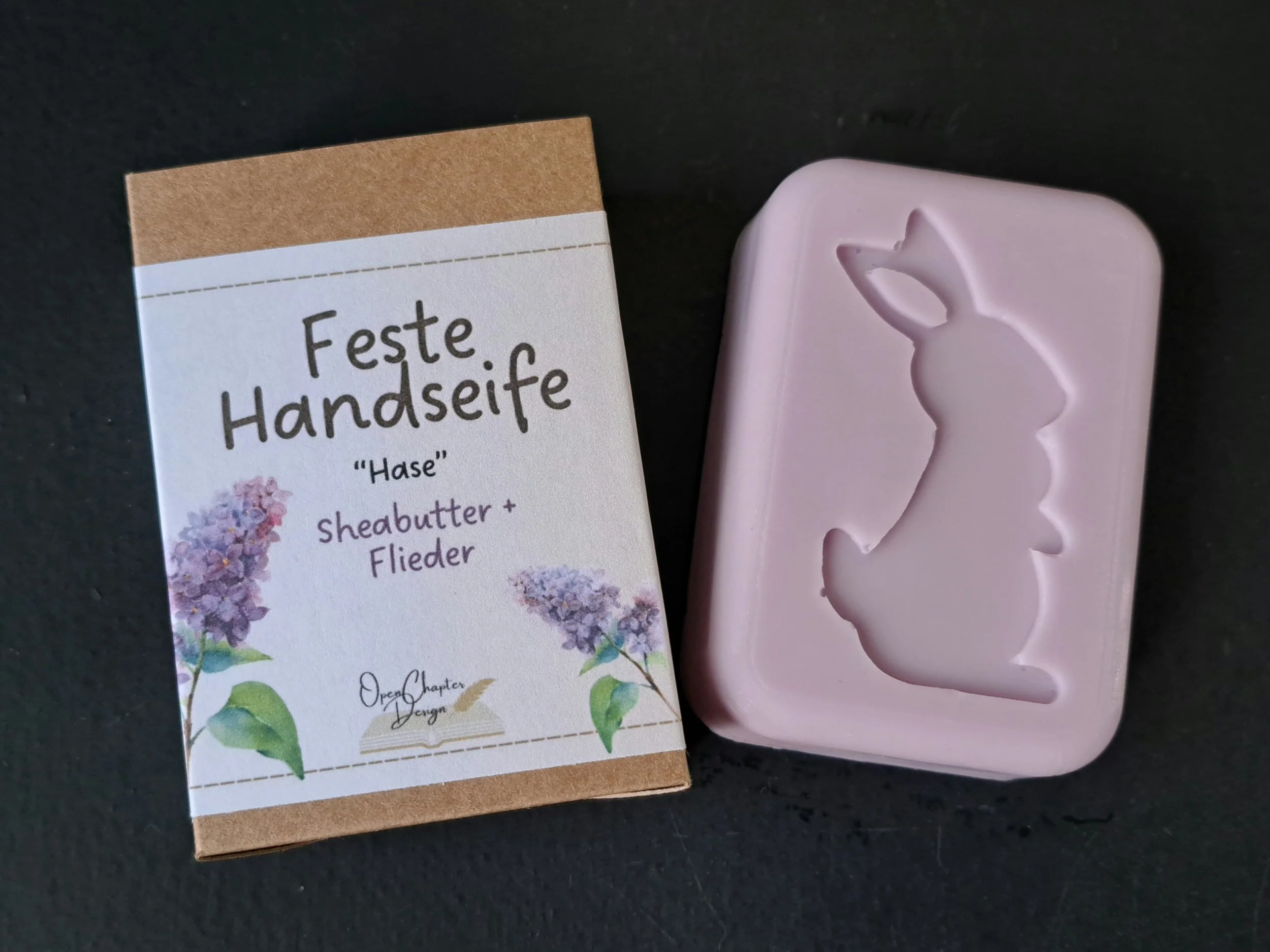 feste Handseife Flieder, in Form "Hase"