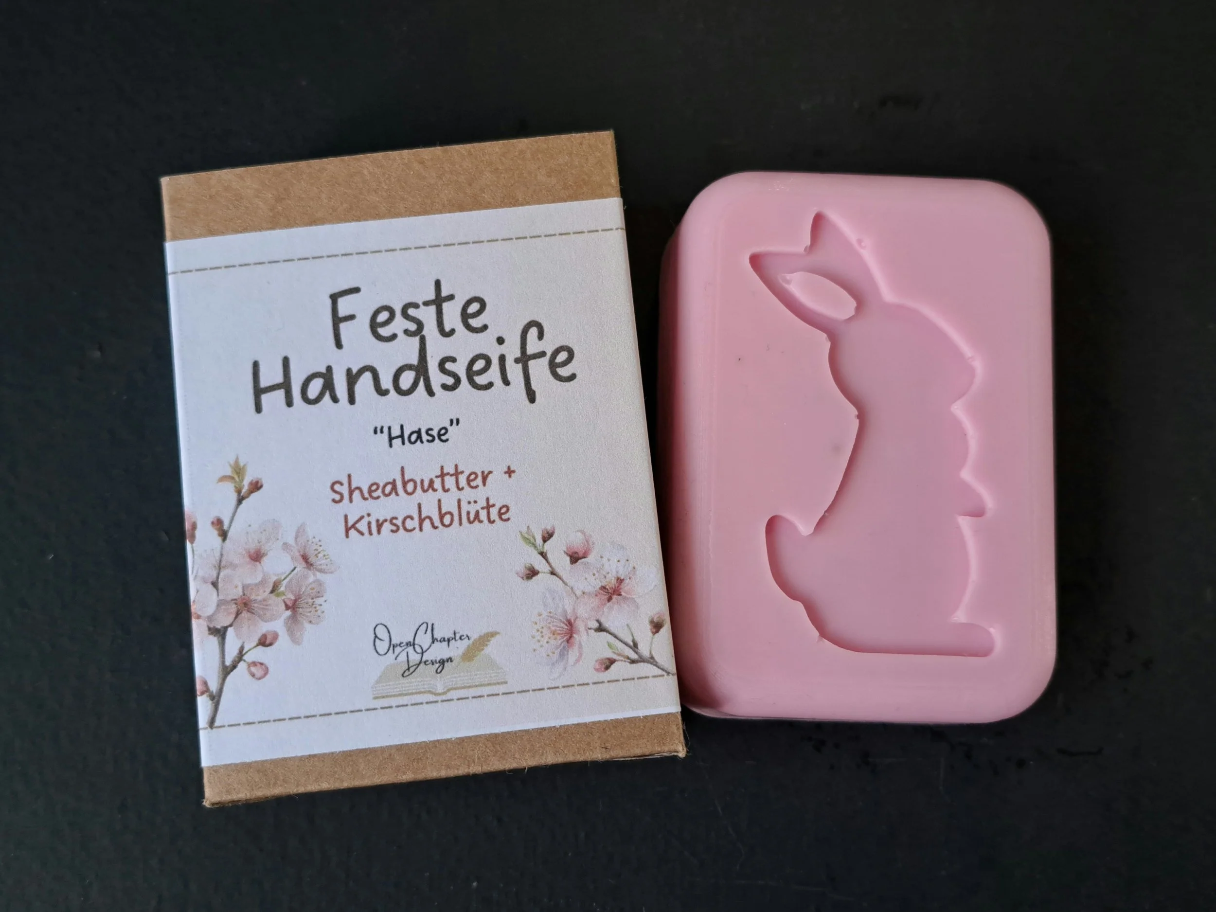 feste Handseife Kirschblüte, in Form "Hase"
