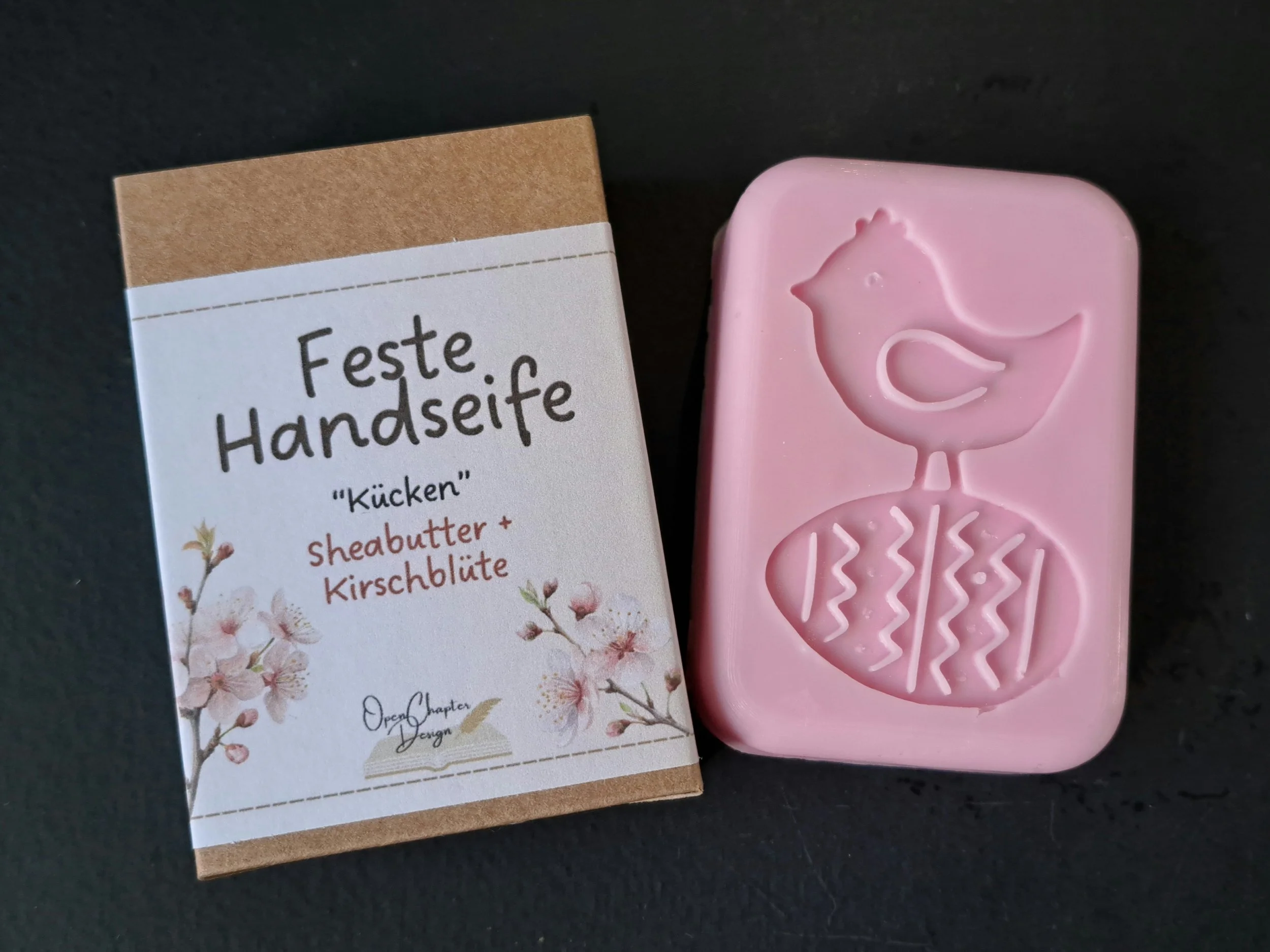 feste Handseife Kirschblüte, in Form "Kücken"