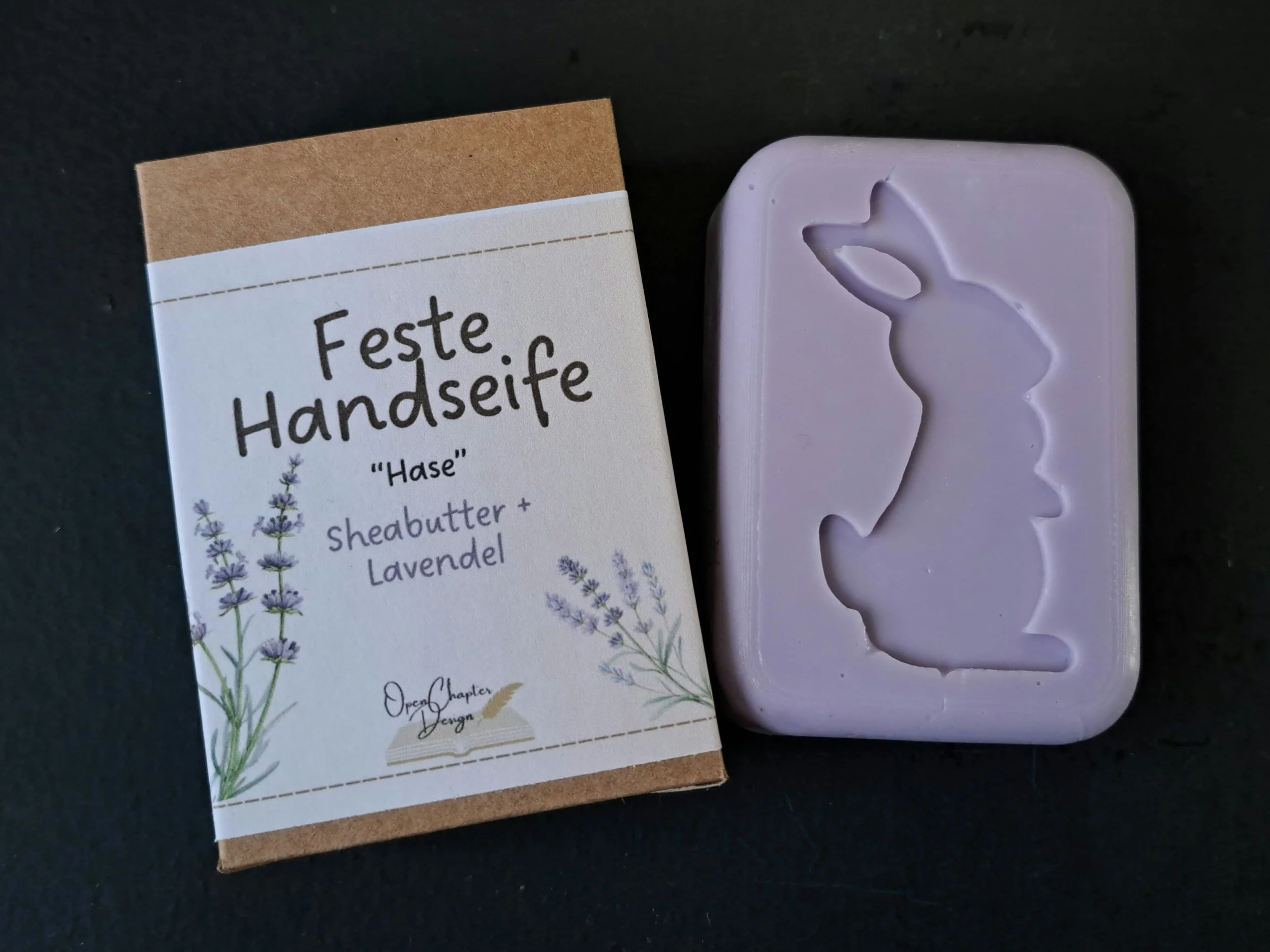 feste Handseife Lavendel, in Form "Hase"