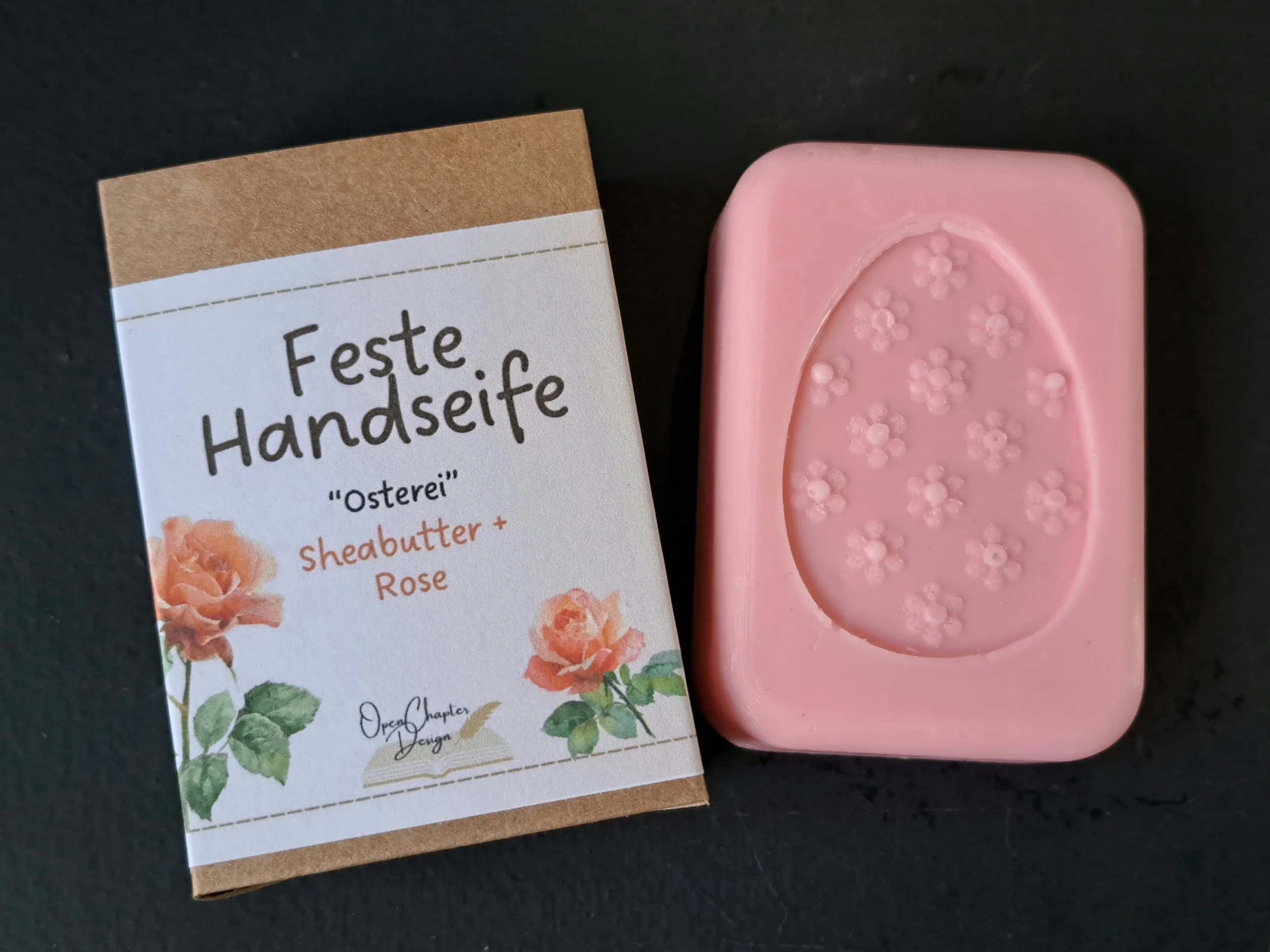 feste Handseife Rose, in Form "Osterei"