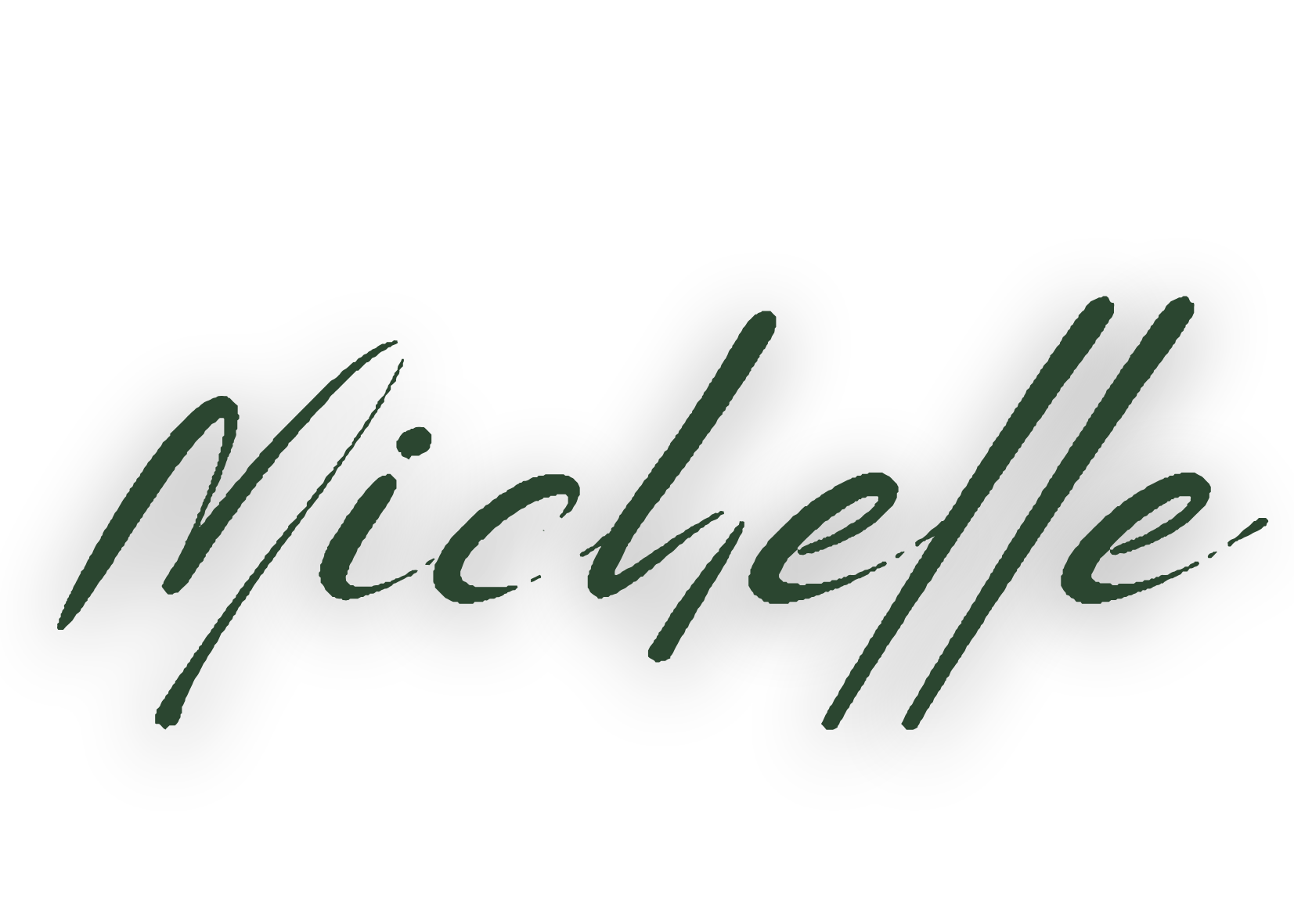Der Name "Michelle" in Handlettering, grüner Schrift mit Schatten