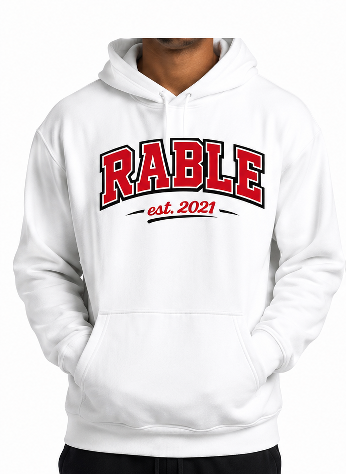 RABLE Collegiate White Hoodie
