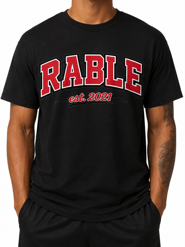 Black RABLE Collegiate Unisex T-Shirt