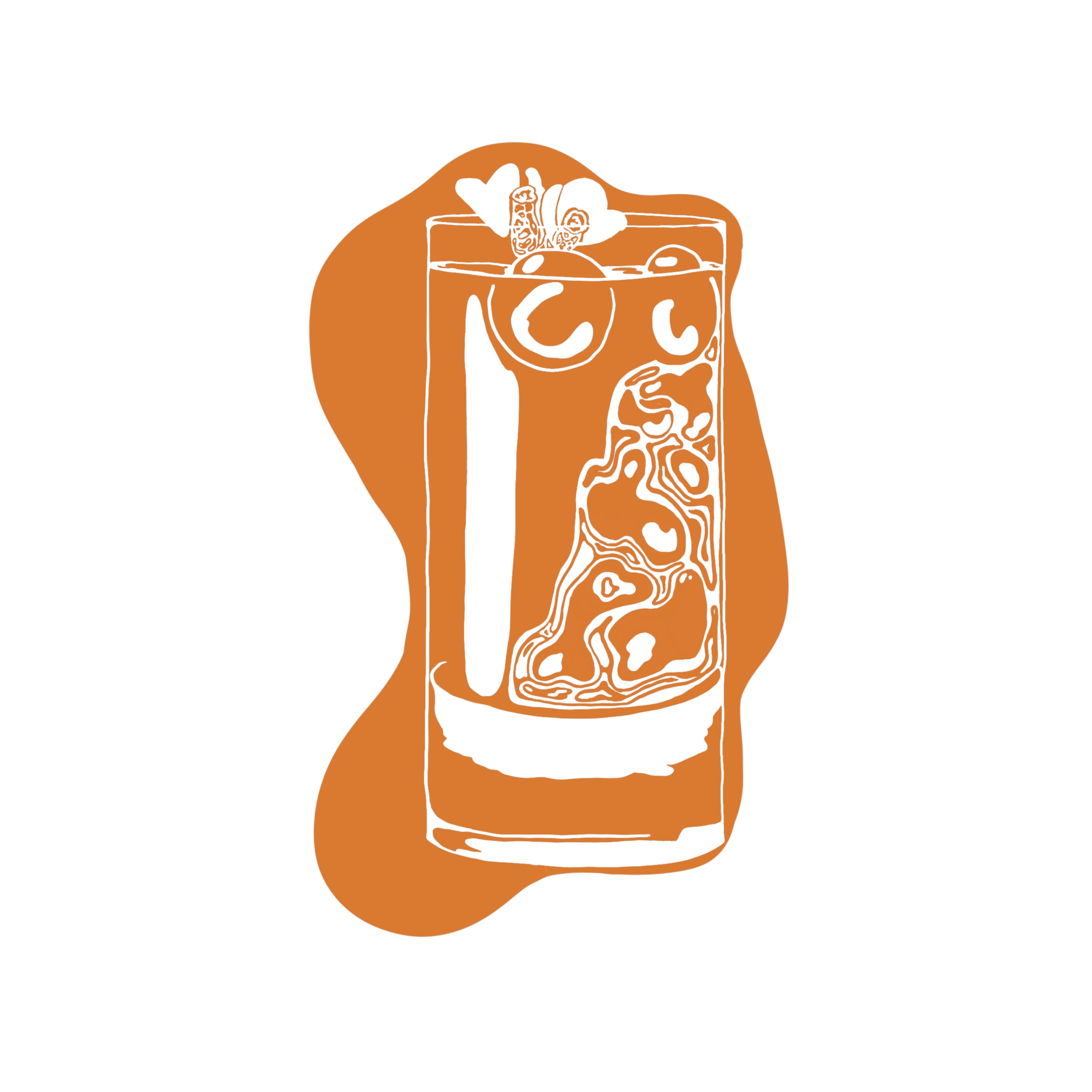 Outline of a soda can with pull-tab opening and internal design.